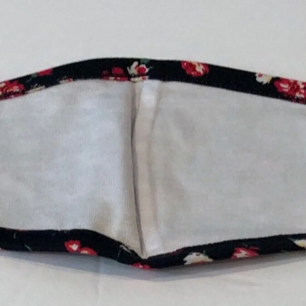 3 For $15 (NWT) FORE COLLECTION Black Floral Pleated Mask OS